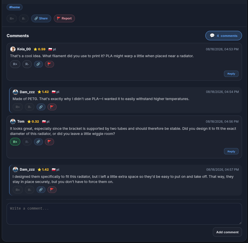 R+ and R− reactions and discussion under a Post