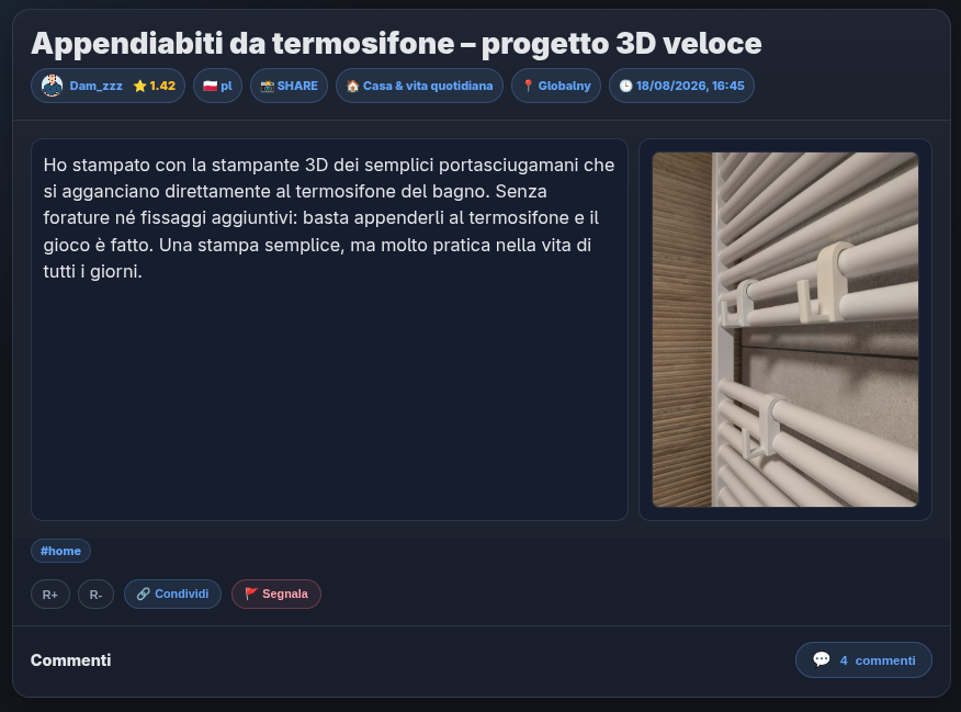 Esempio di Post visibile nel feed